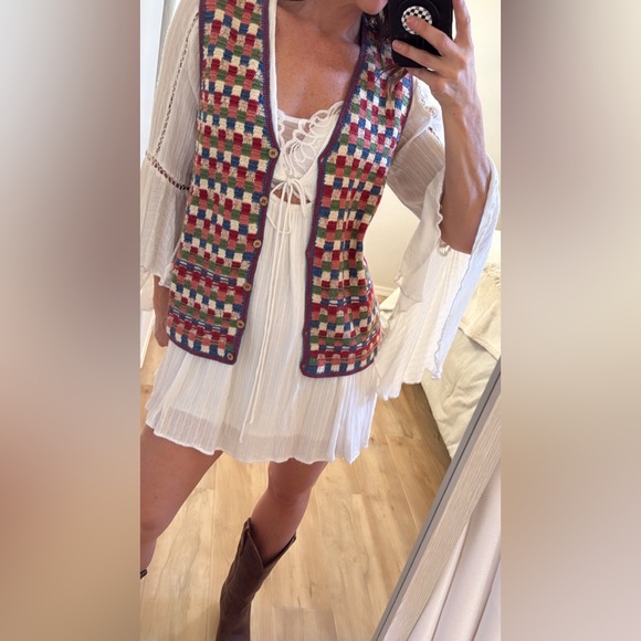 Vintage Koret Blue Knit Vest boho/cottage core vest - Picture 9 of 9